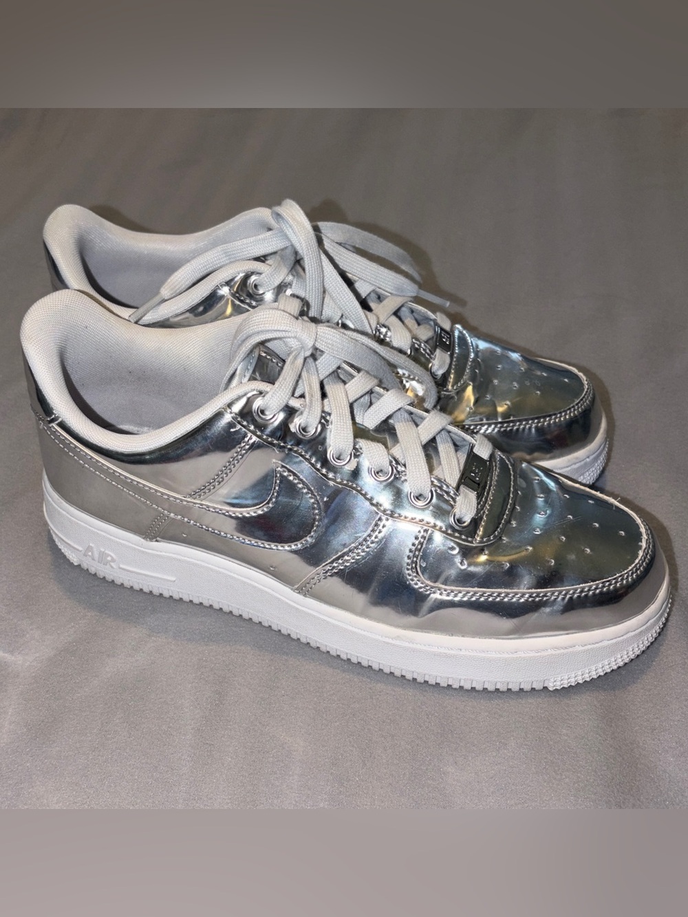 Nike Women’s Air Force 1 SP Liquid Metal Chrome Sneaker